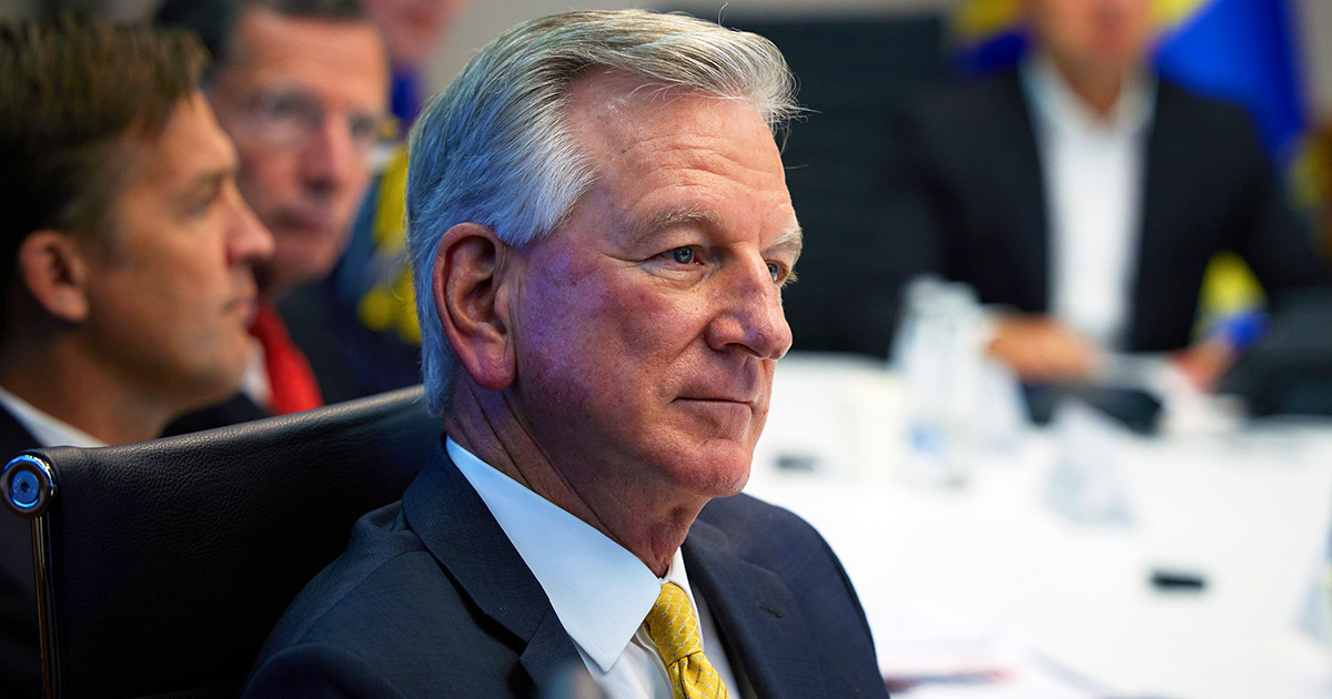 U.S. Senator Tommy Tuberville attending a congressional delegation meeting